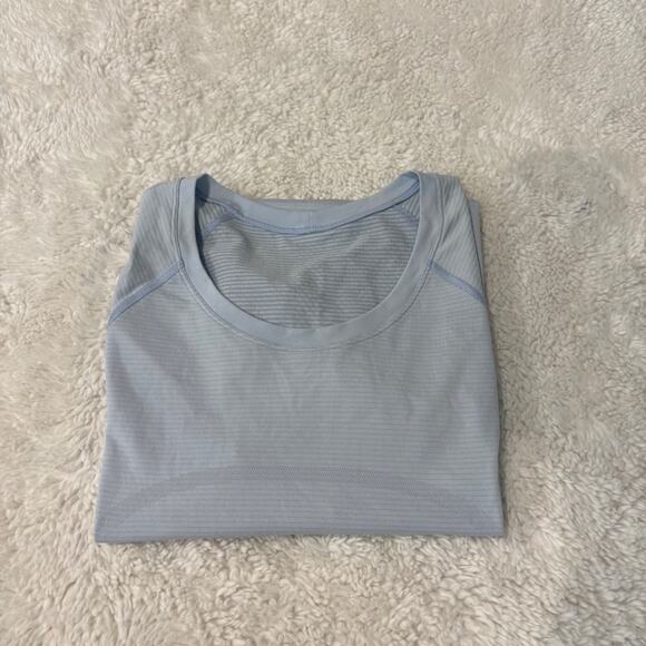 Lululemon Tops - Lululemon Womens Swiftly Tech 12 Blue Athletic Top Workout Preppy Yoga Pilates